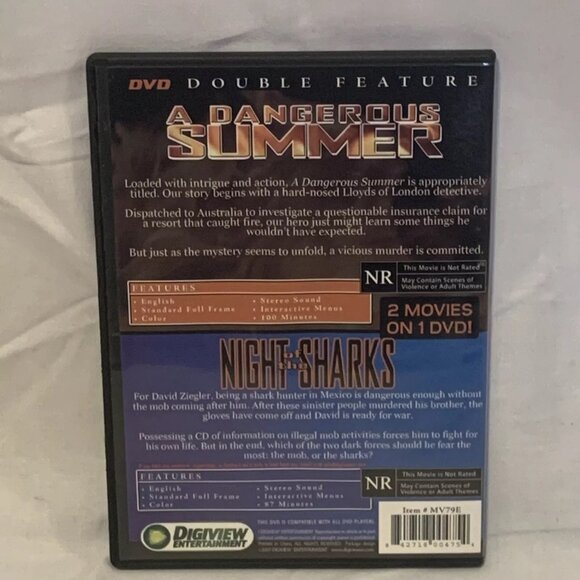 A Dangerous Summer / Night of the Sharks (DVD) Tom Skerritt, Treat Williams - Picture 2 of 3